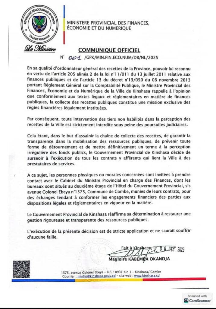 1001501561-1-717x1024 ‎Ville de Kinshasa : Le Ministre provincial  Magloire KABEMBA annonce la lutte contre le coulage des recettes